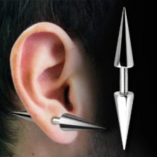 Oceľový piercing do ucha, rovný s hrotmi, rôzne veľkosti