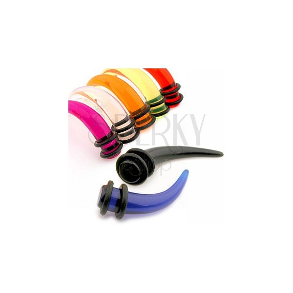 Akrylový taper do ucha - pazúr v rôznych farbách a veľkostiach, gumičky