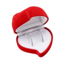 Darčeková krabička na dva prstene alebo náušnice, červené srdce s ružou