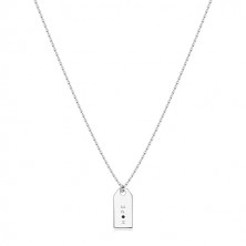 Čierny diamant - náhrdelník zo striebra 925, zrkadlovolesklá známka, nápis "HOPE"