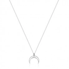 Briliantový náhrdelník, striebro 925 - obrátený polmesiac s čírym diamantom