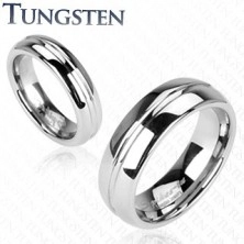 Tungstenový prsteň, vrytý stredový pruh