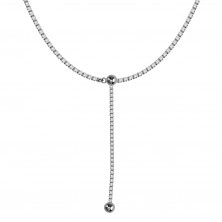 Strieborný 925 náhrdelník, navliekací - husto spájané hranaté očká, lesklé guličky