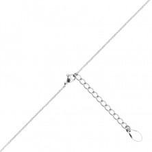 Oceľový náhrdelník - krúžok s gréckym vzorom, perleťová gulička