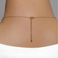 Zlatý 9K náhrdelník - nepravidelná zvlnená línia, číre zirkóniky