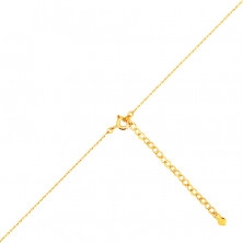 Zlatý 9K náhrdelník - nepravidelná zvlnená línia, číre zirkóniky