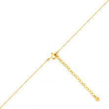 Náhrdelník z 9K zlata - symbol nekonečna, symetrické srdiečko, zirkónik čírej farby